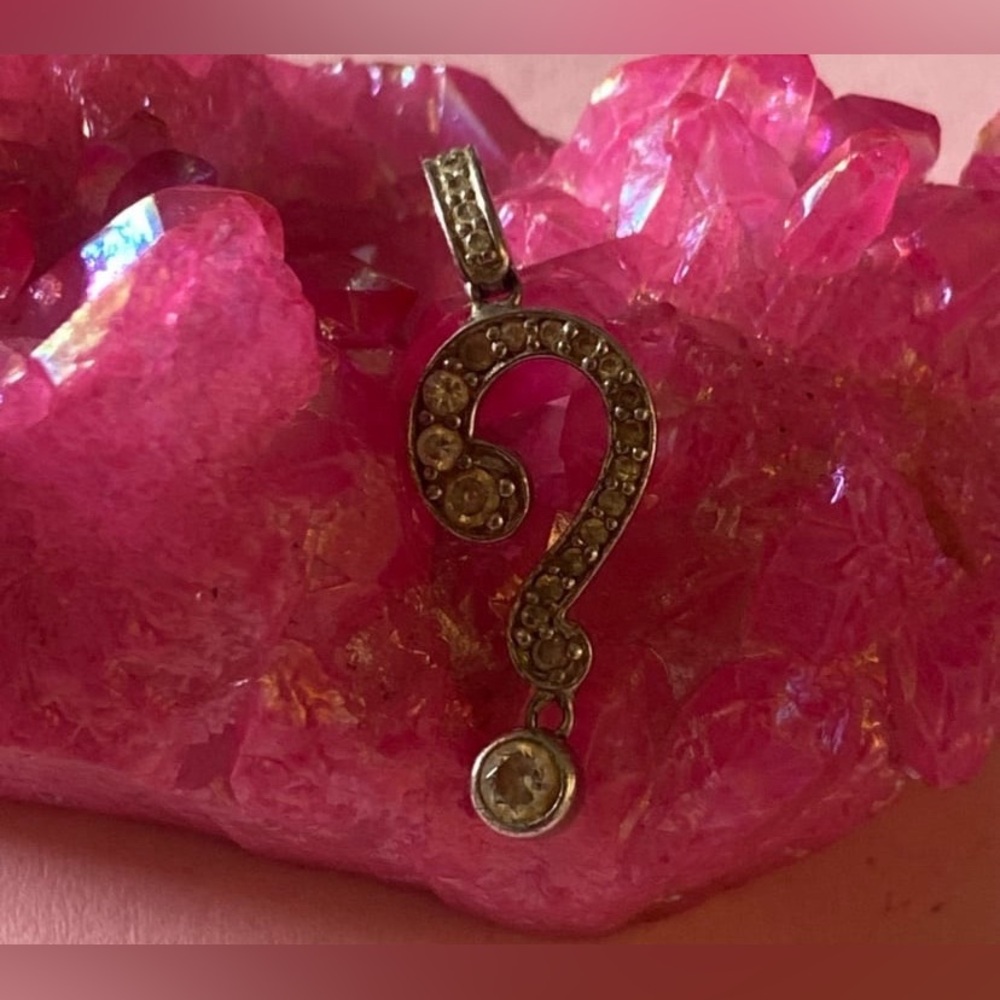 Sterling Silver Cubic Zirconia Question Mark Pendant #7248